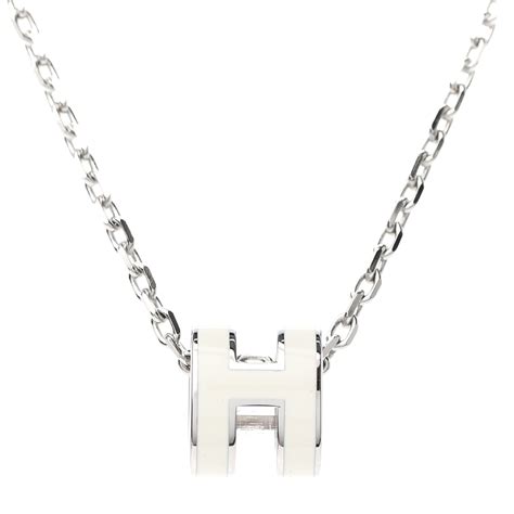 hermes mini pop h necklace white|hermes silver pendant necklace.